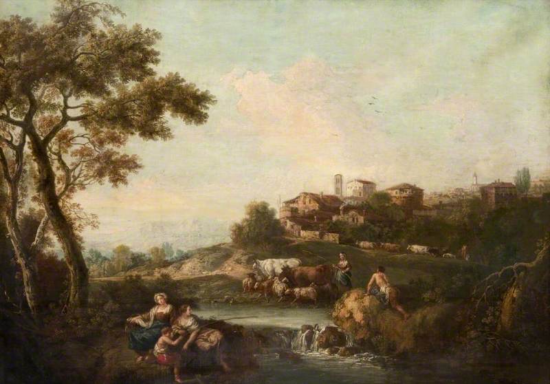A Watering Place Near A Village — Francesco Zuccarelli