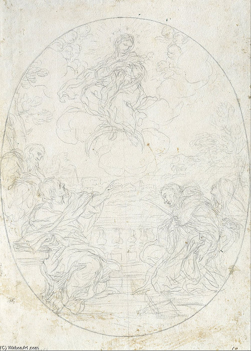 Mary The Immaculate Appears To Four Saints — Ciro Ferri