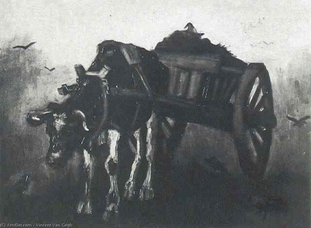 Cart With Black Ox — Vincent Willem Van Gogh