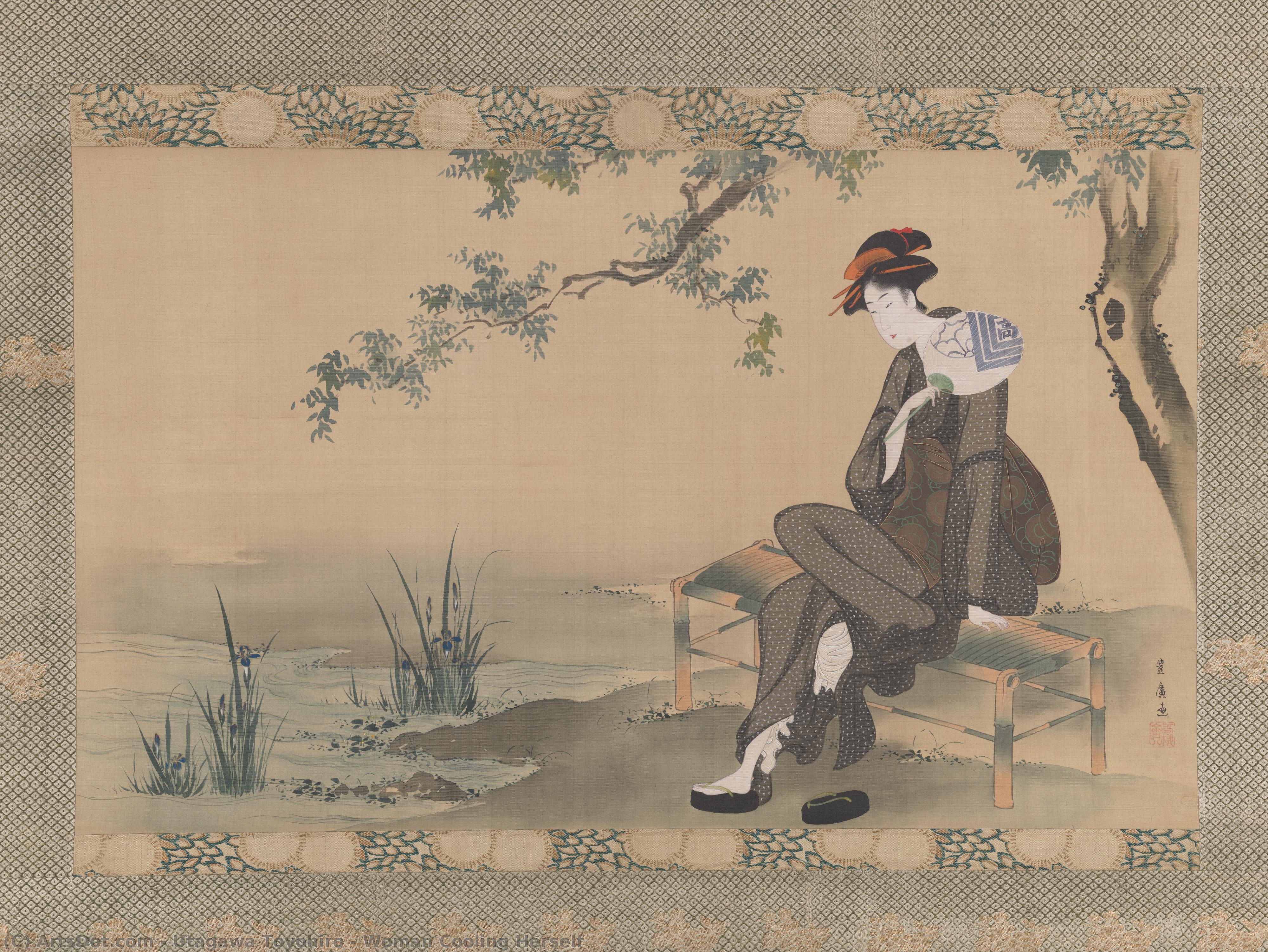 Woman Cooling Herself — Utagawa Toyohiro