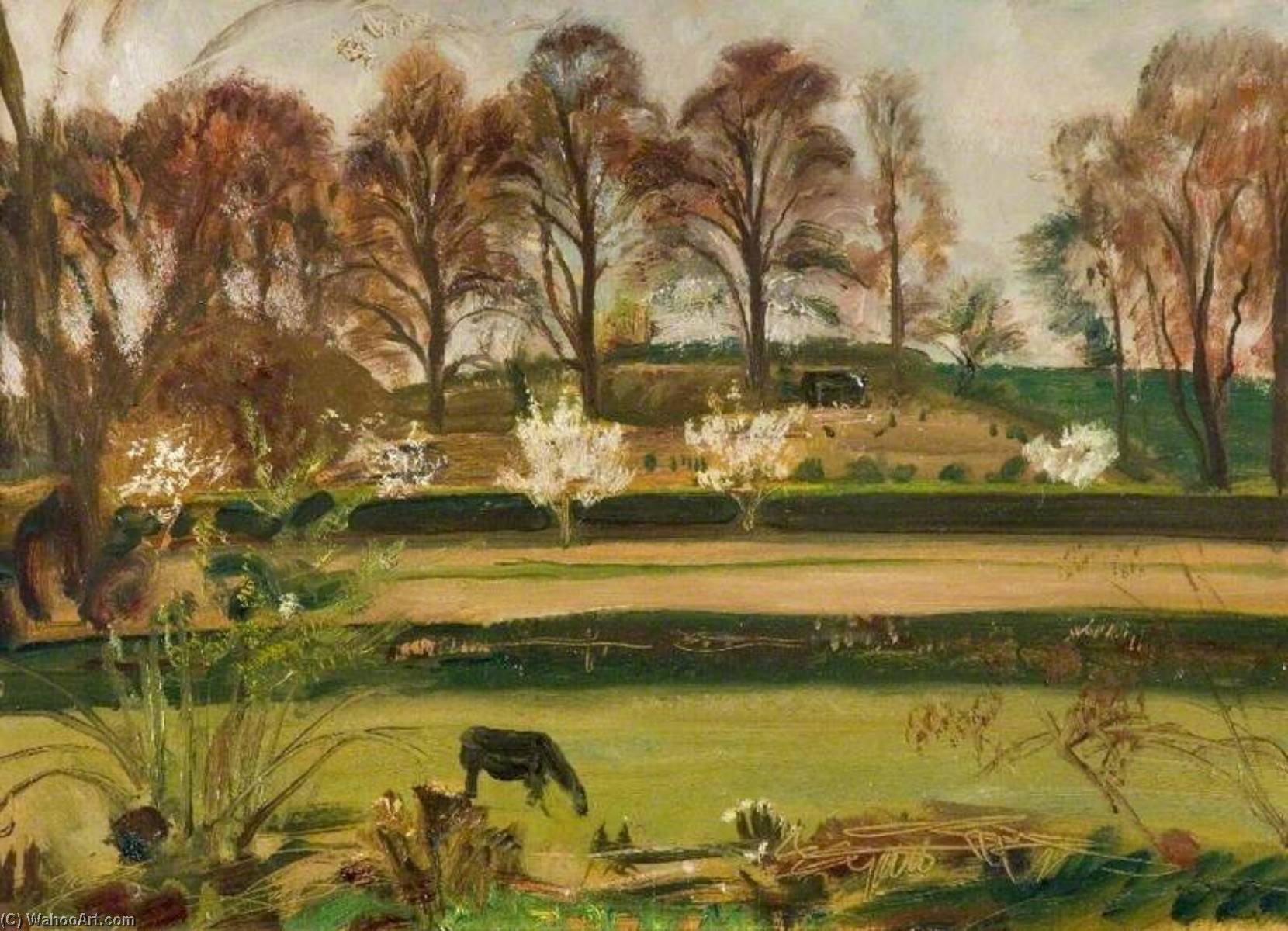 Early Spring Landscape, Dedham — Sir Alfred James Munnings