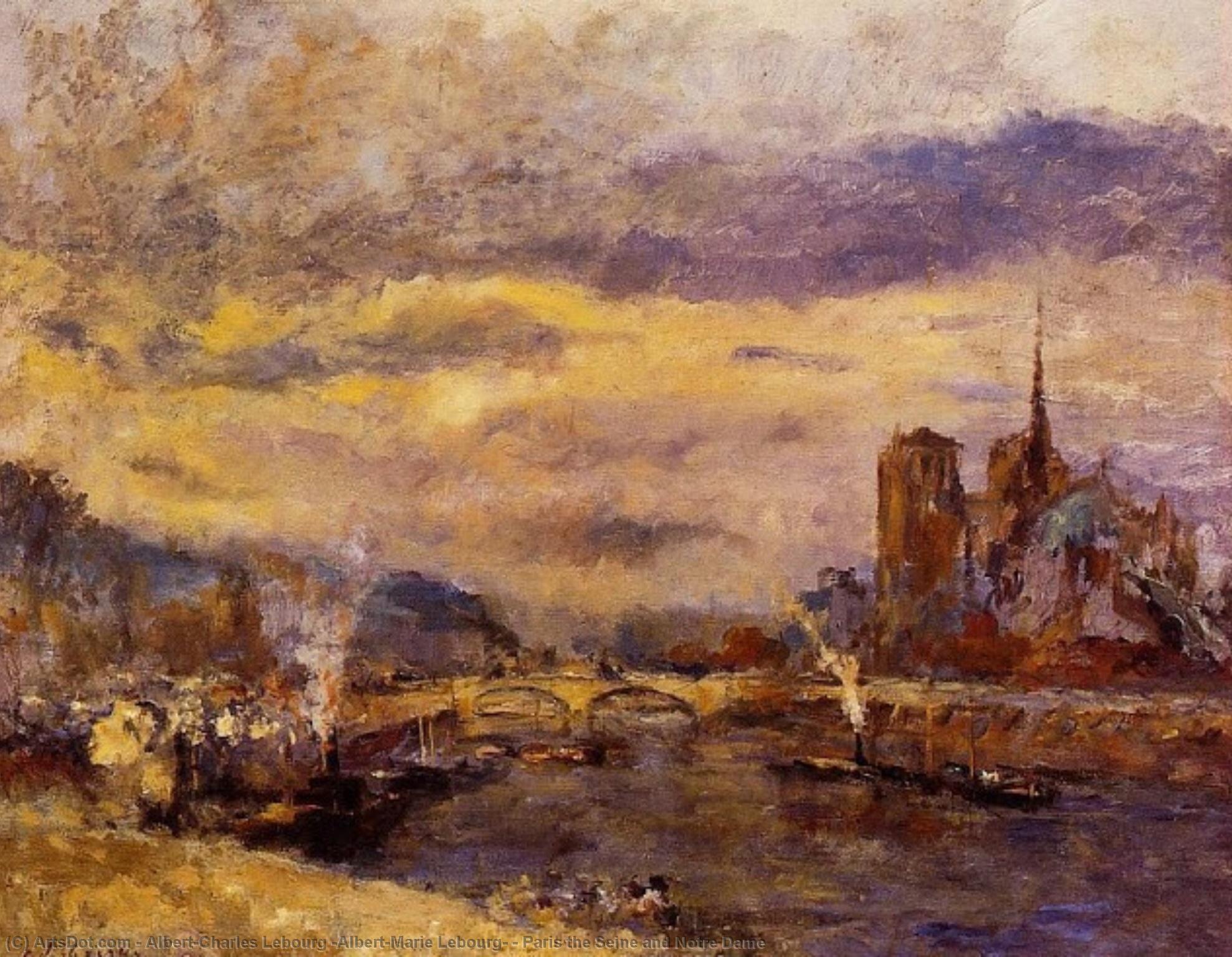 Paris The Seine And Notre Dame — Albert-charles Lebourg