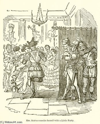 Mrs. Sextus Consoles Herself With A Little Party — John Leech