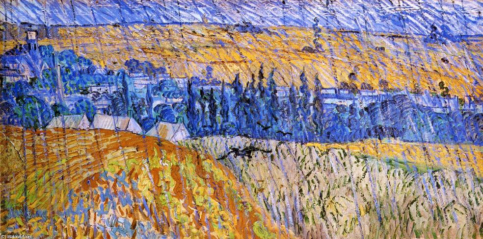Landscape In The Rain — Vincent Willem Van Gogh