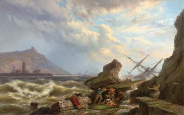 A Shipwreck — Johannes Hermann Barend Koekkoek
