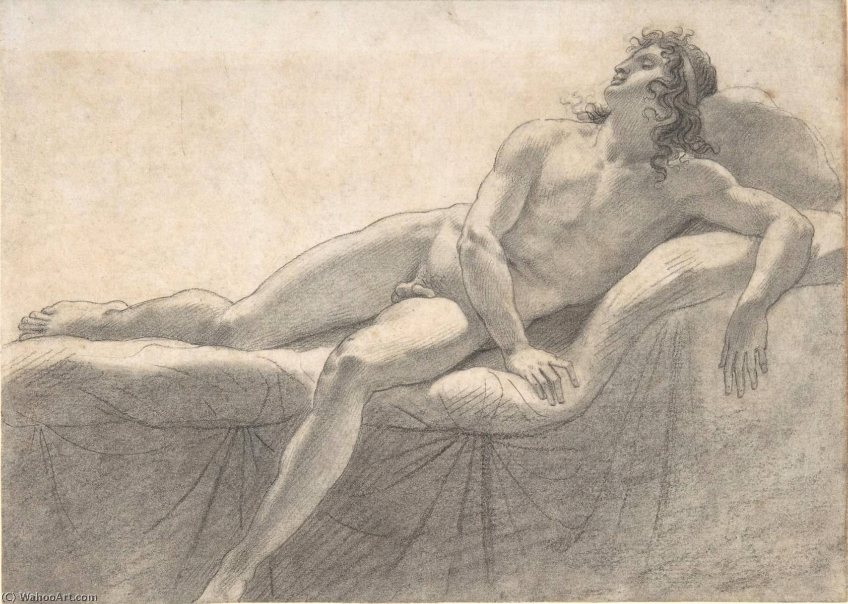 Male Nude Reclining On A Divan — Anne-louis Girodet