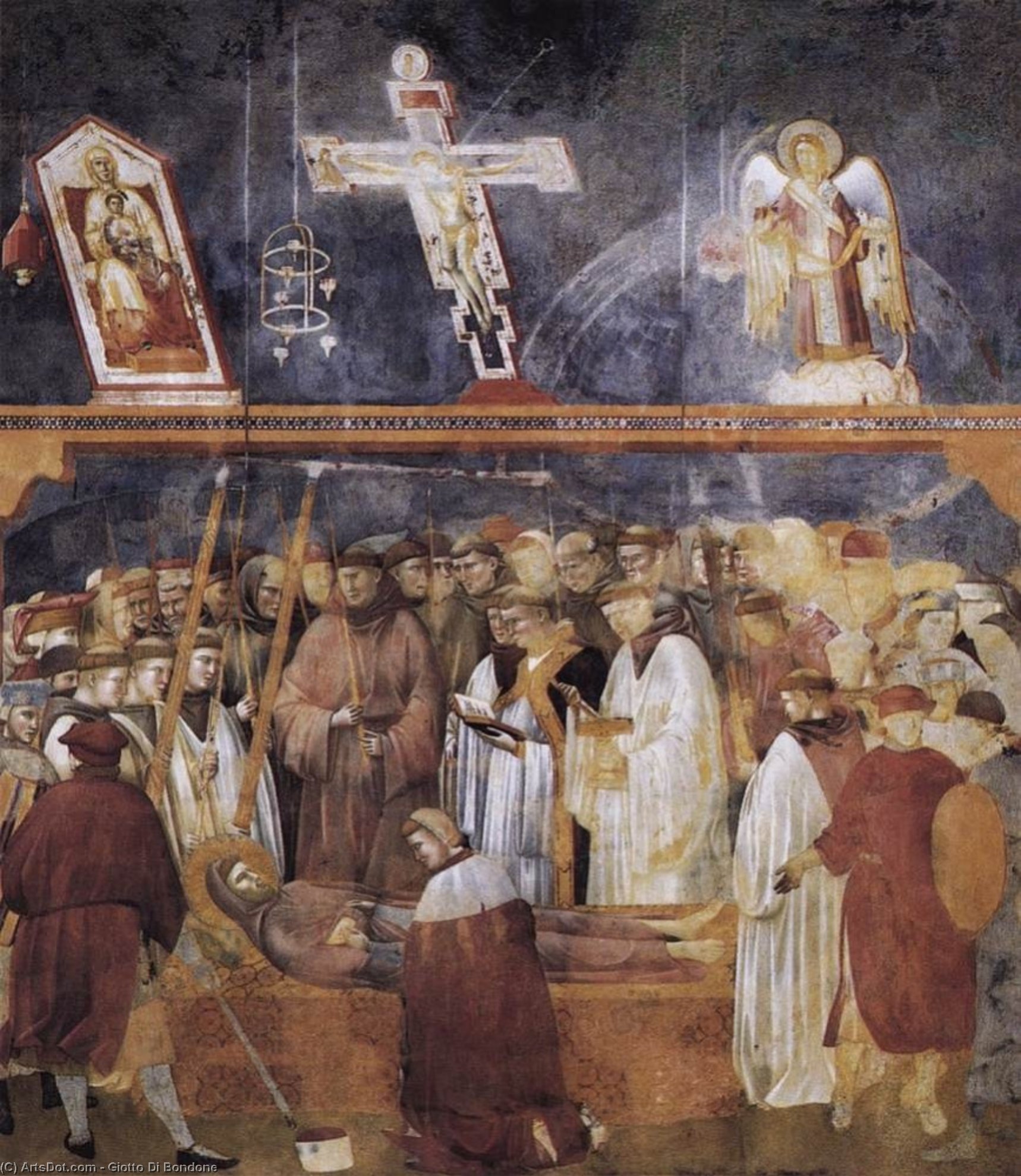 St. Jerome Checking The Stigmata On The Body Of St. Francis — Giotto Di Bondone
