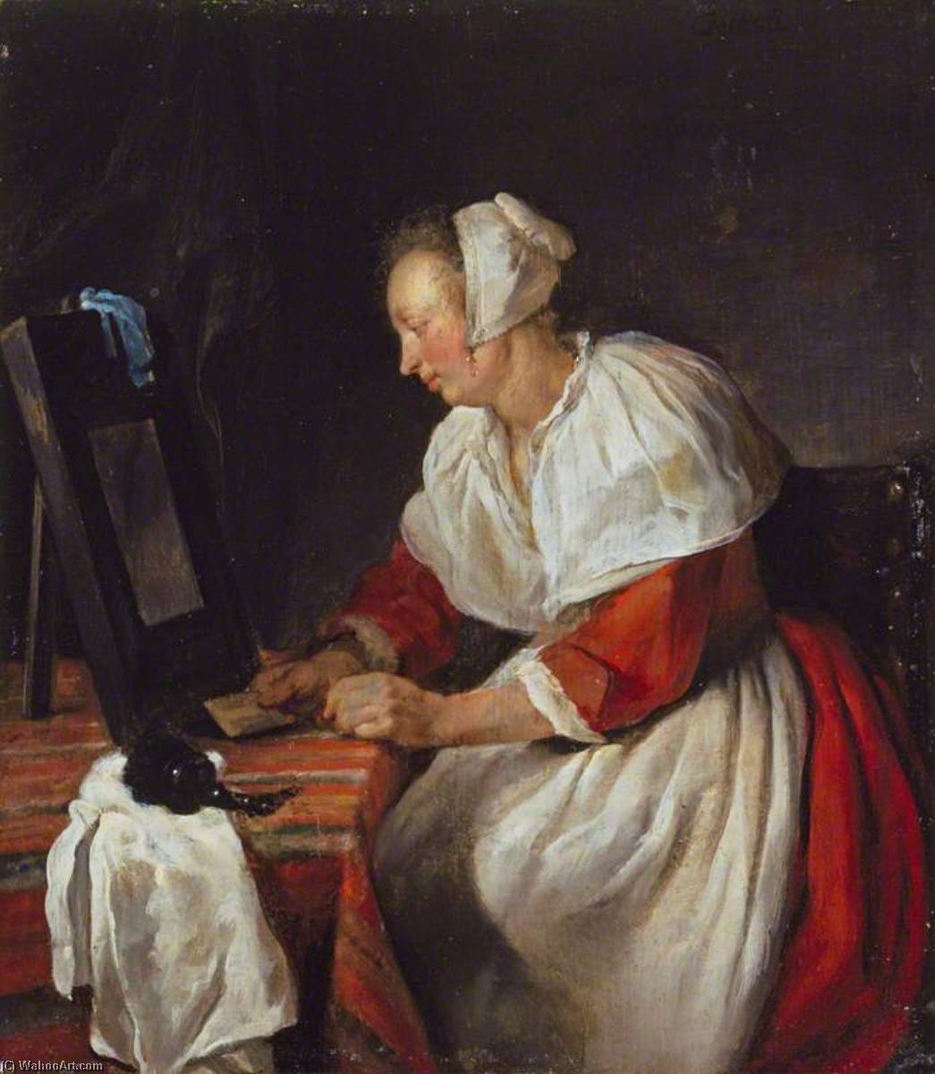 A Woman At Her Mirror — Gabriel Metsu