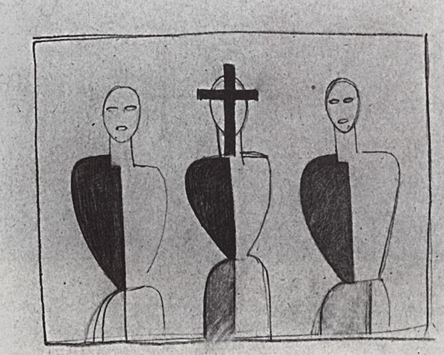 Three Suprematic Figures — Kazimir Malevich