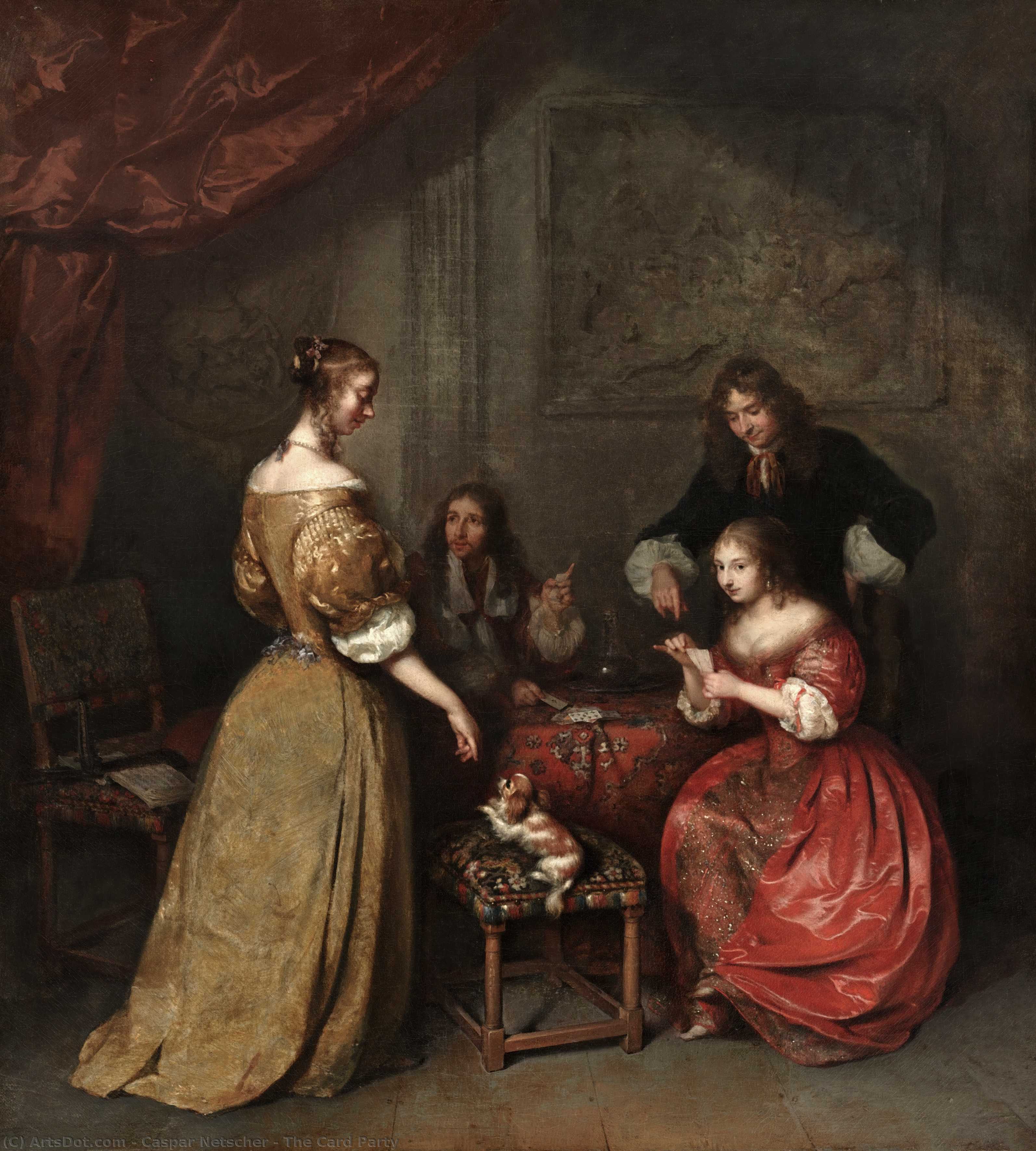 The Card Party — Netscher, Caspar