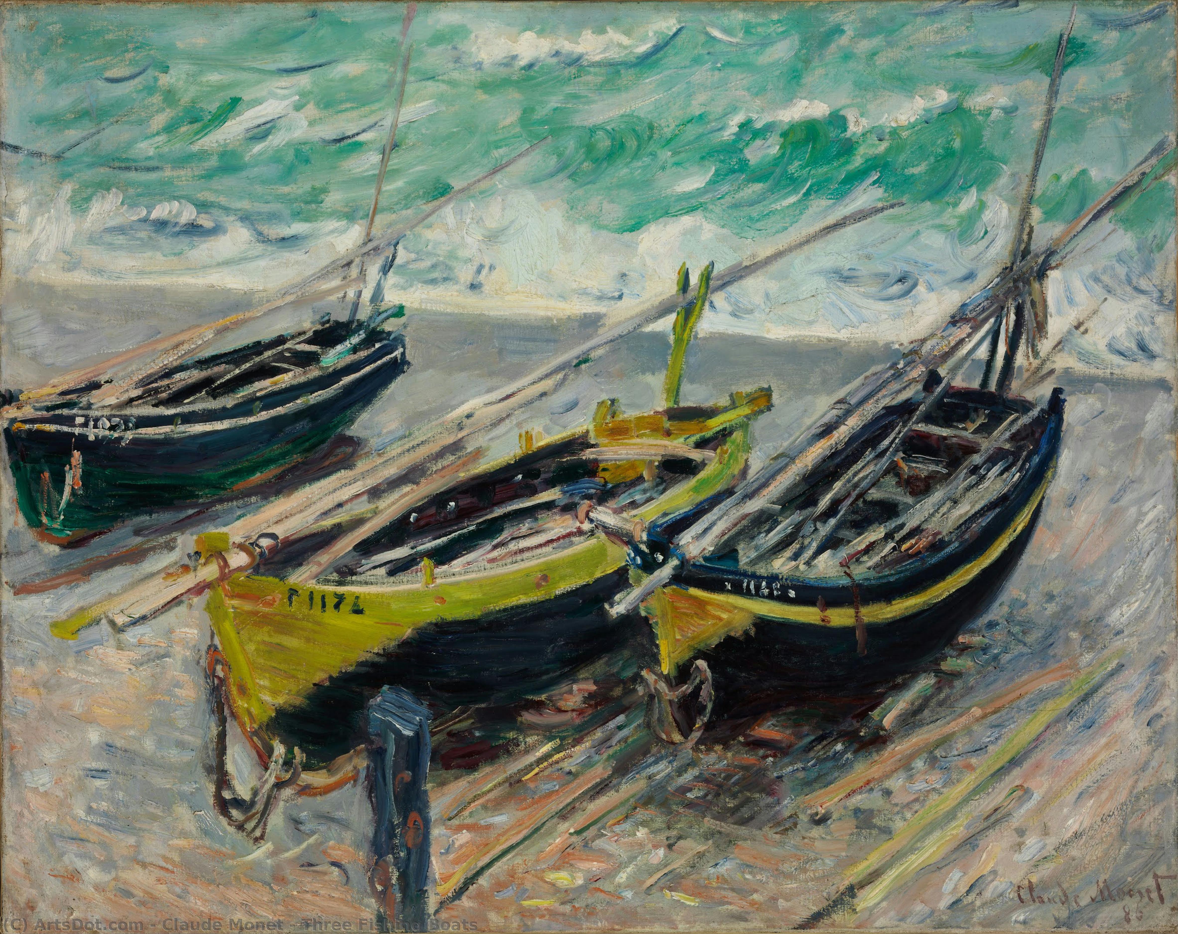 Three Fishing Boats — Claude Monet