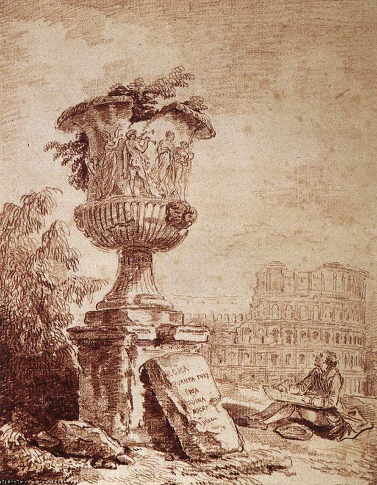 The Draughtsman Of The Borghese Vase — Hubert Robert