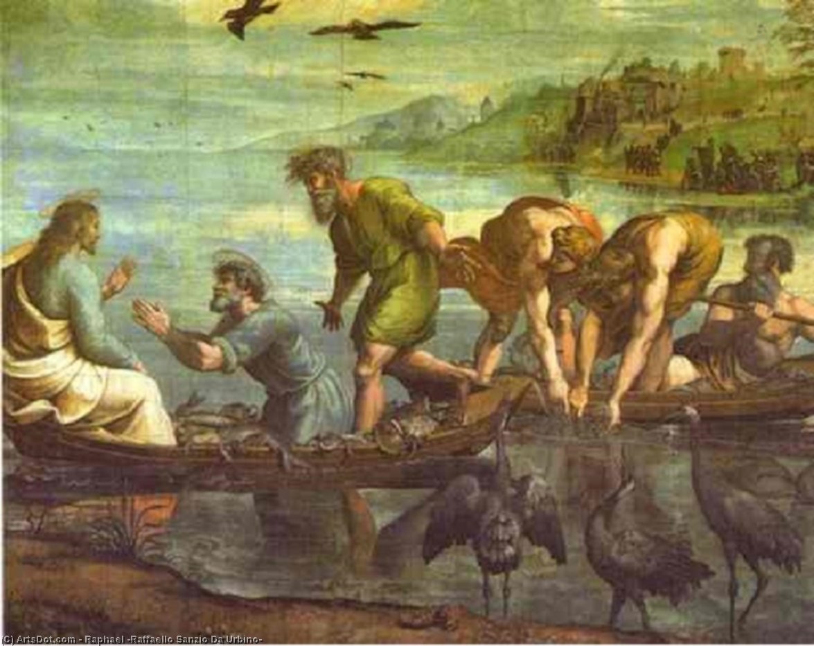 Cartoon For The Miraculous Draught Of Fishes — Raphael