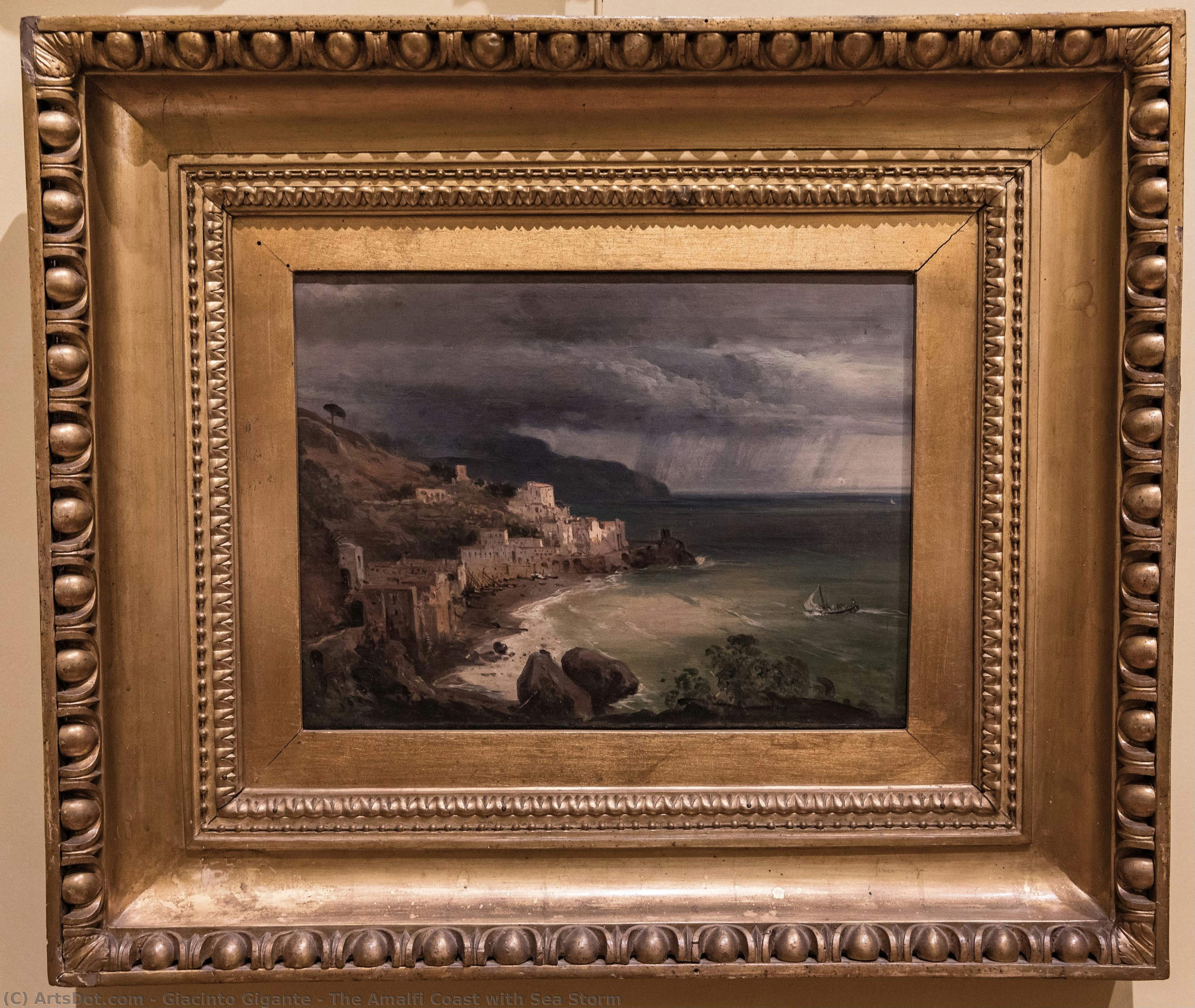 The Amalfi Coast With Sea Storm — Giacinto Gigante