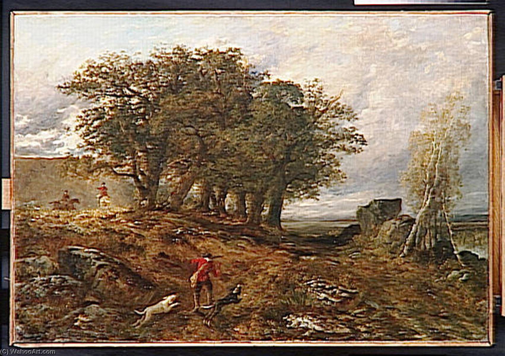 Foret De Fontainebleau.les Chasseurs — Paul Huet