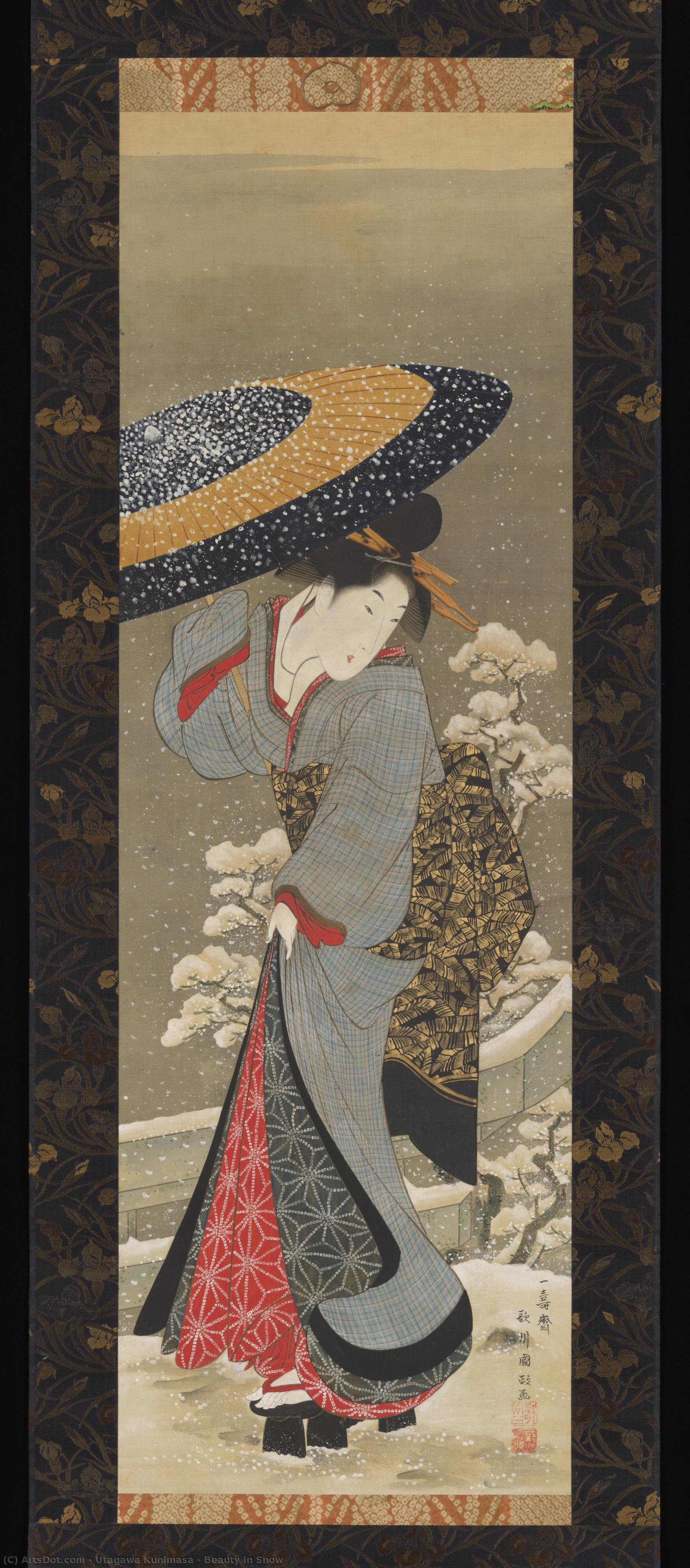 Beauty In Snow — Utagawa Kunimasa