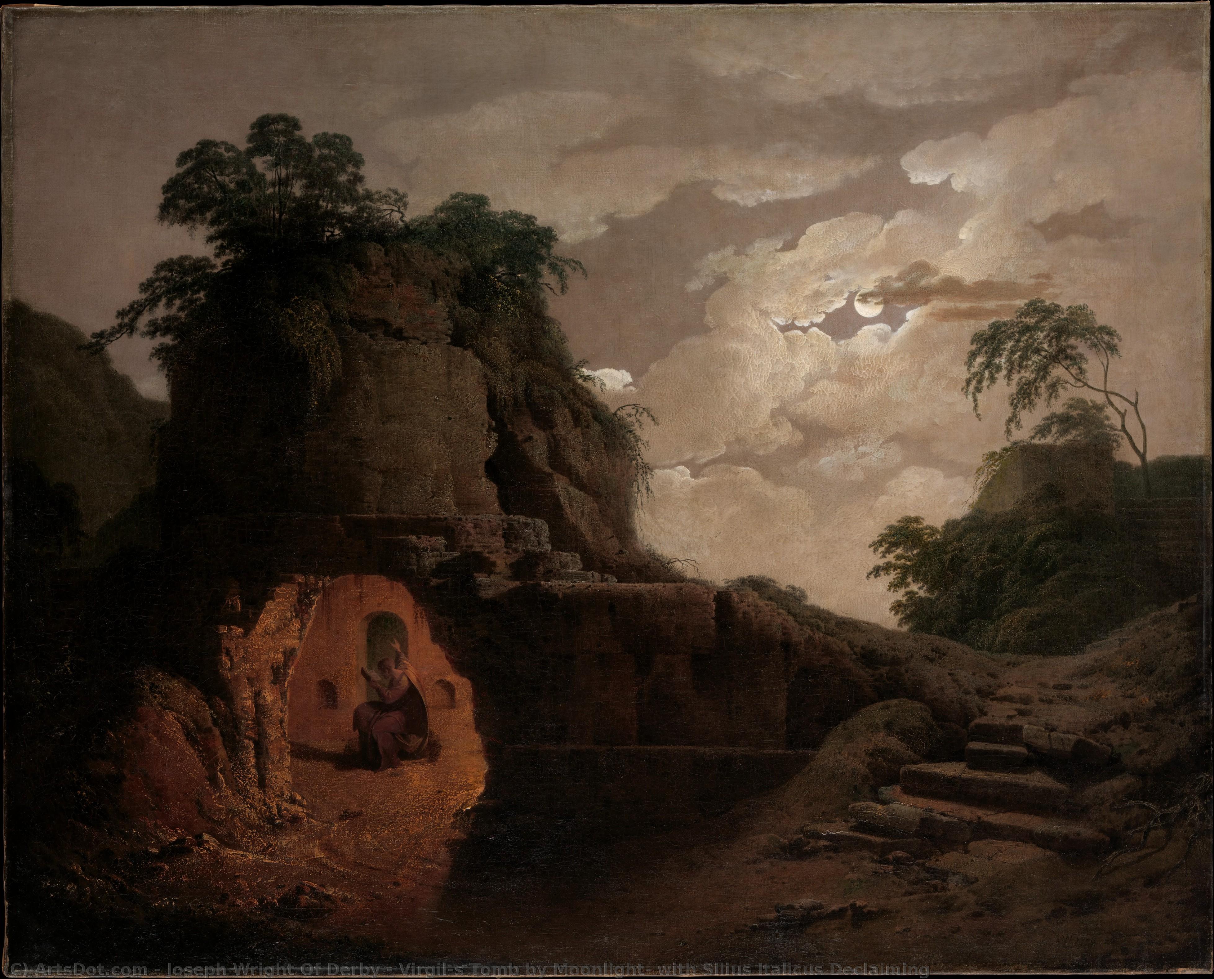 Virgil's Tomb By Moonlight, With Silius Italicus Declaiming — Joseph Wright Of Derby