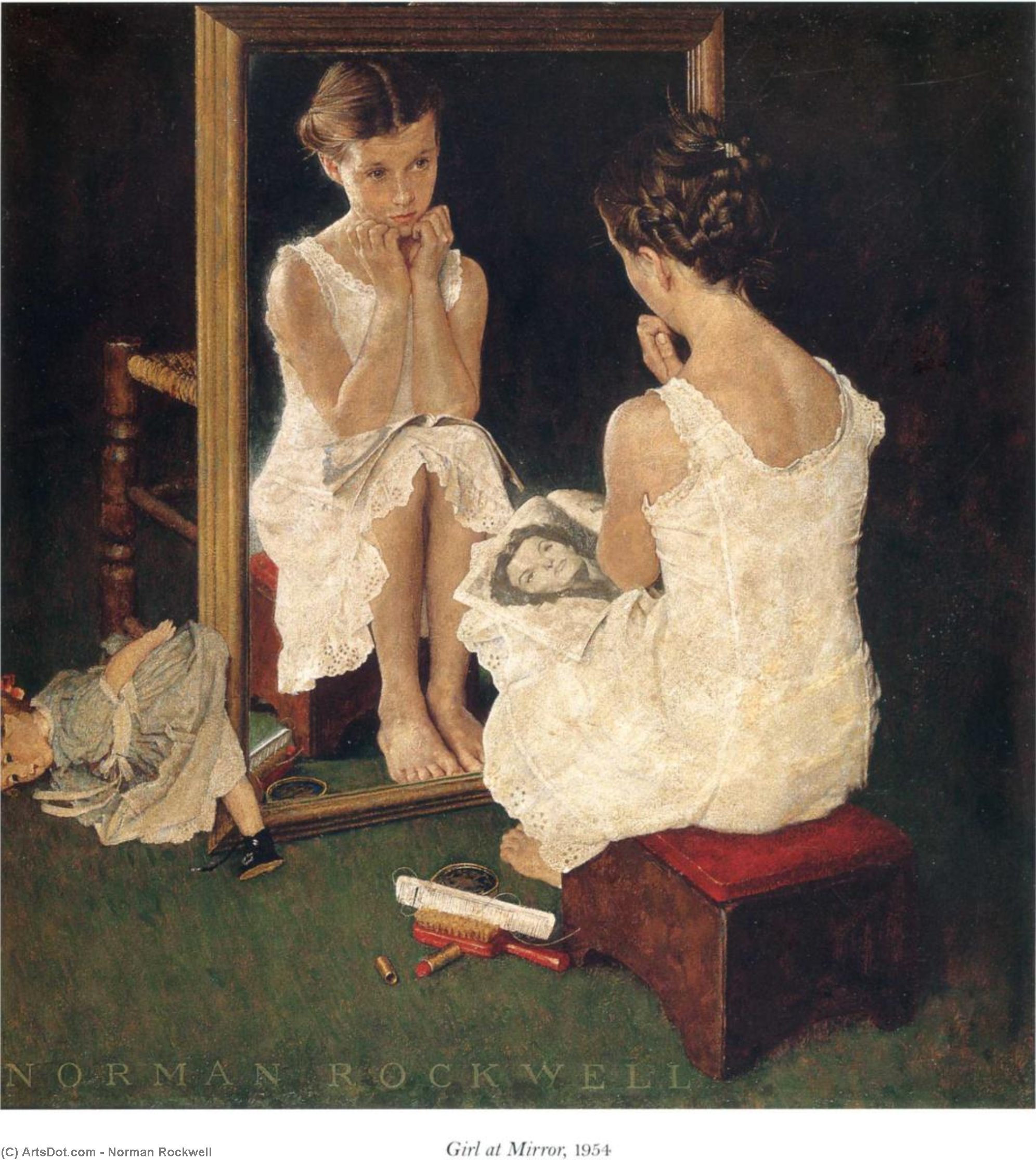 Girl At Mirror — Norman Rockwell