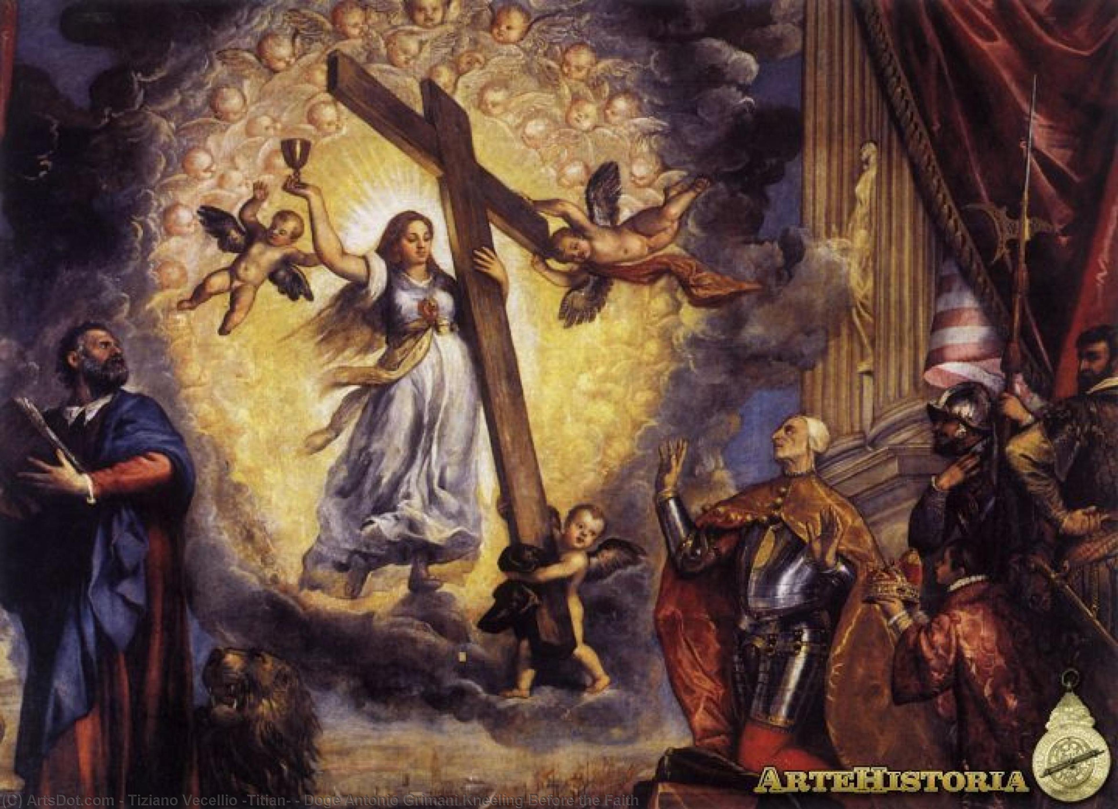 Doge Antonio Grimani Kneeling Before The Faith — Titian
