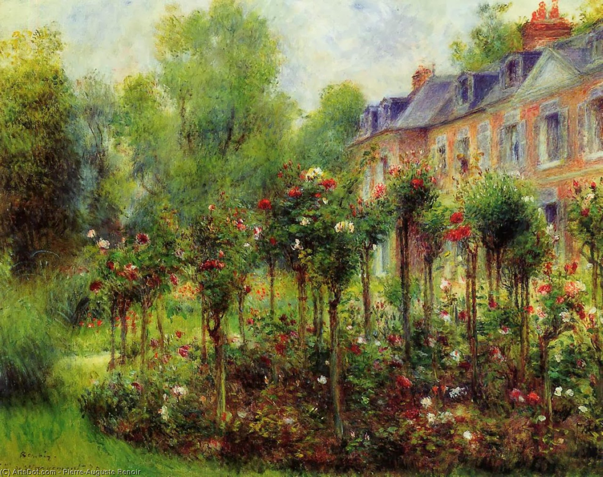 The Rose Garden At Wargemont — Pierre-auguste Renoir