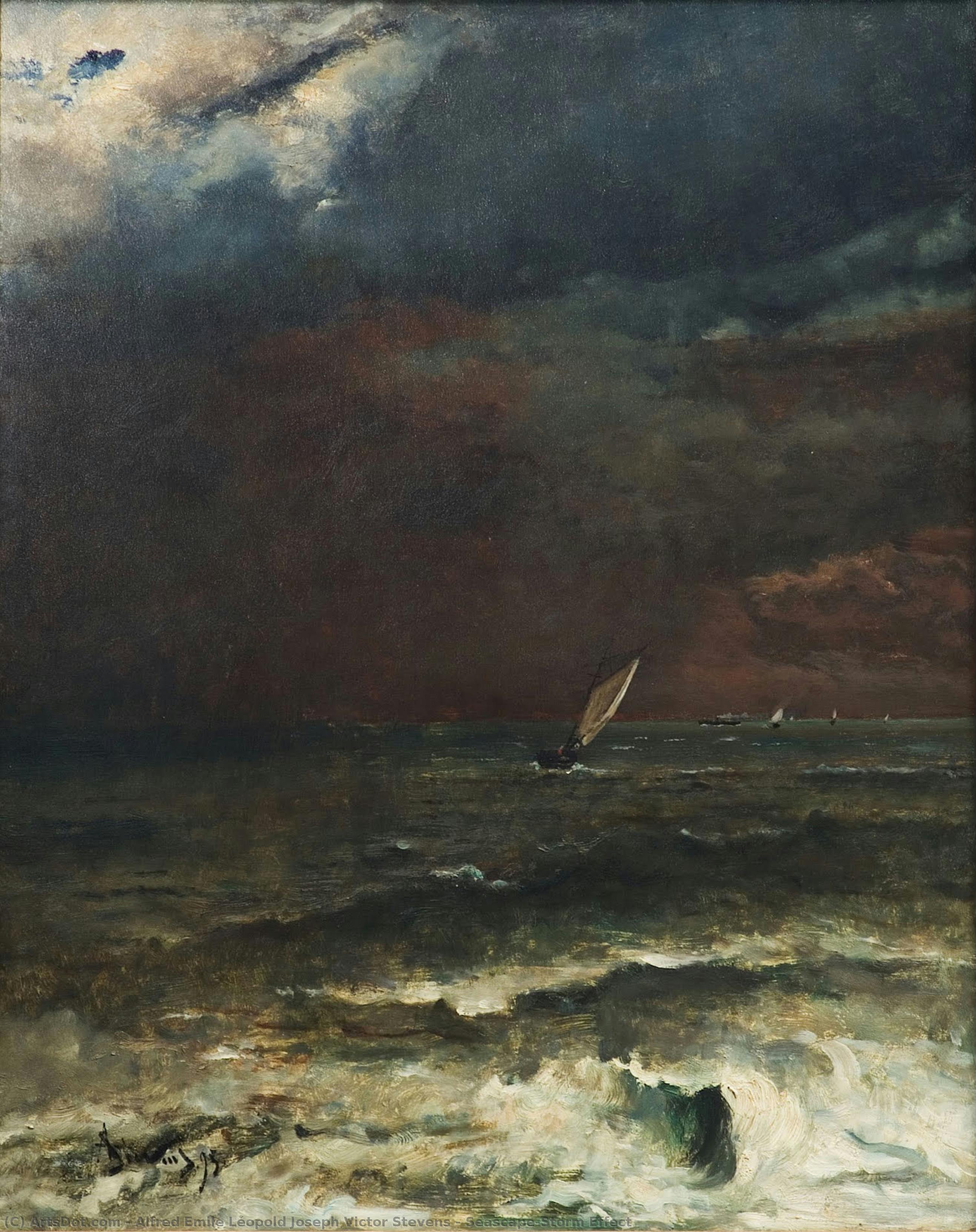 Seascape-storm Effect — Alfred Emile Léopold Joseph Victor Stevens