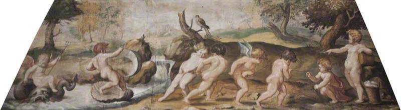 Putti And A Cupid Towing A Putto On A Cockleshell Boat (after Polidoro Da Caravaggio) — Franz Cleyn