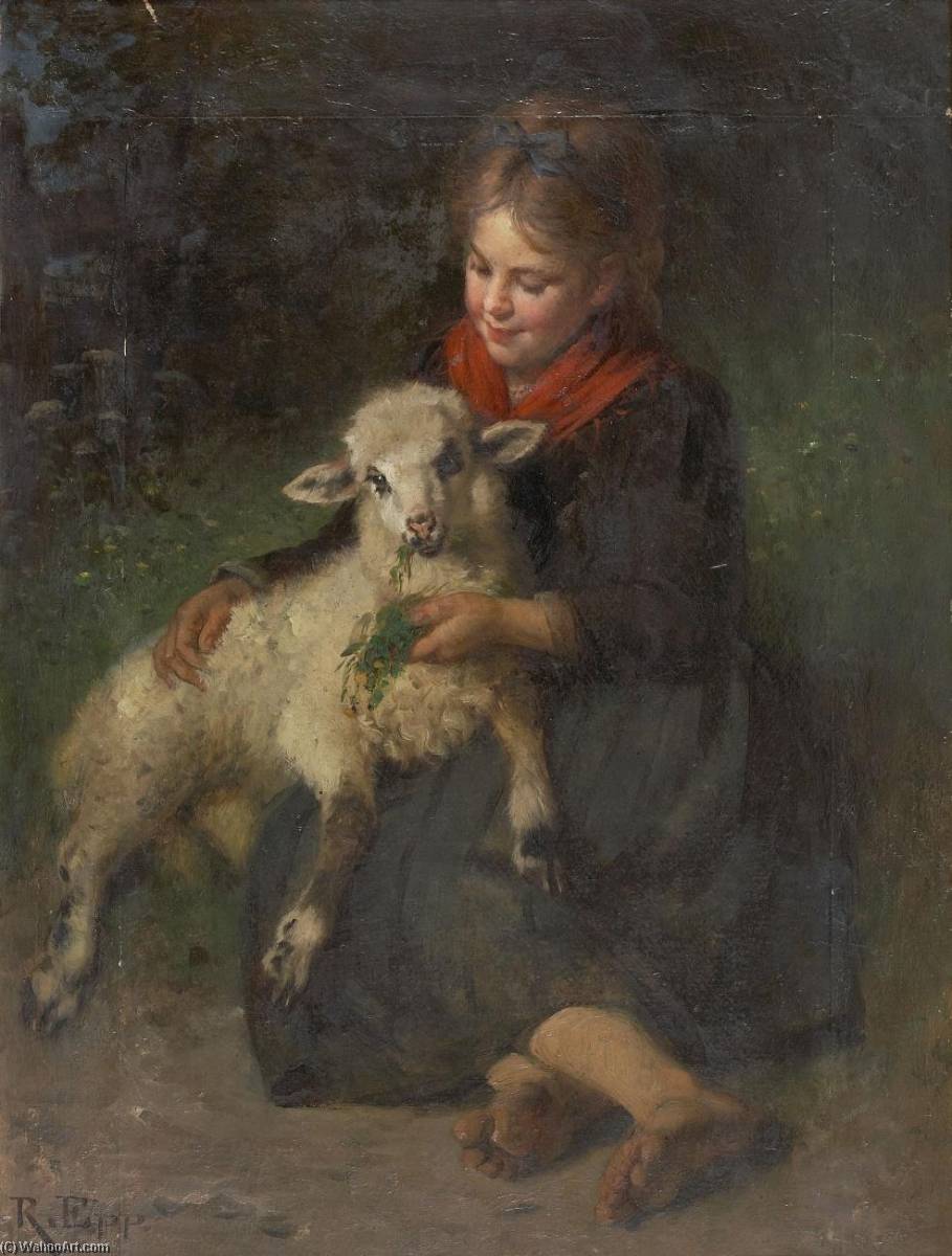 Girl With A Lamb — Rudolf Epp