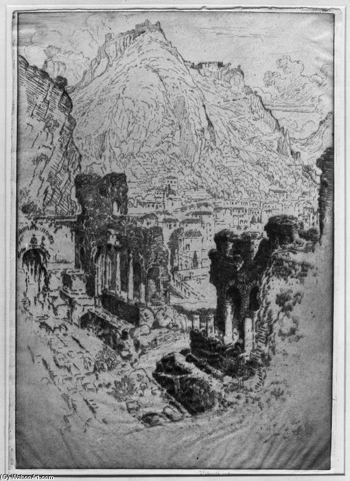 Taormina From The Theatre — Joseph Pennell