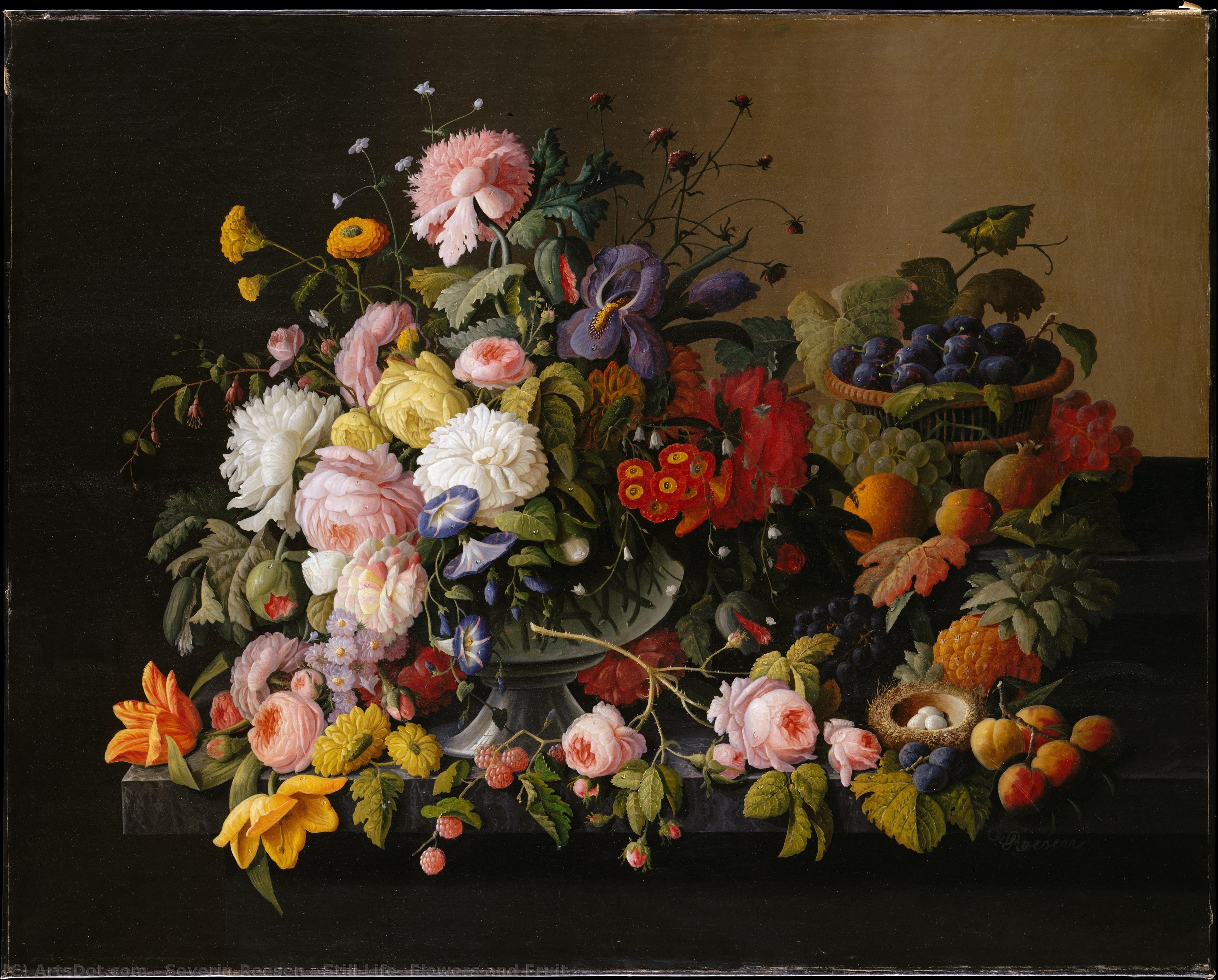 Still Life: Flowers And Fruit — Severin Roesen