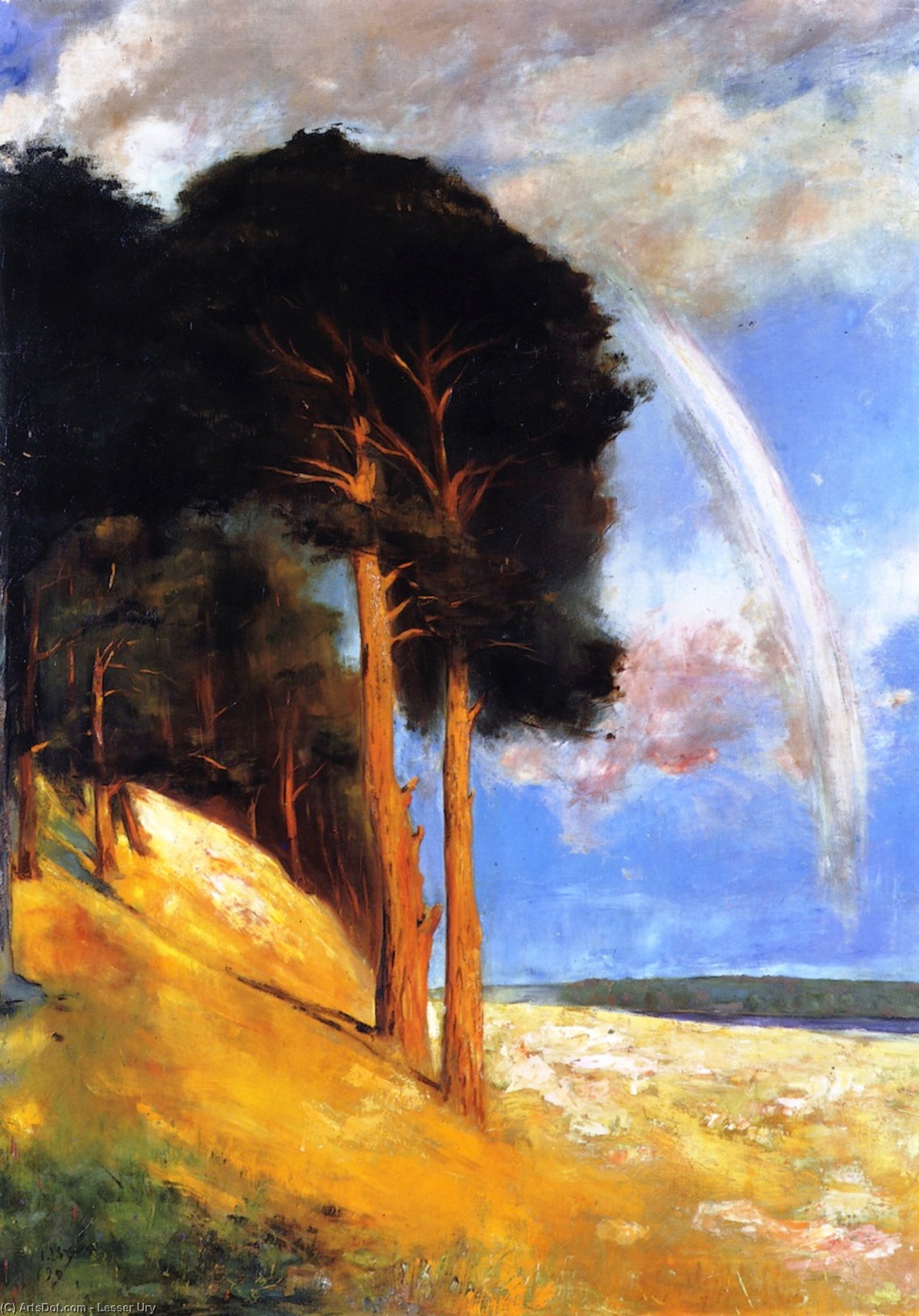 Rainbow At Beelitzhof (also Known As Brandenburg Landscape) — Lesser Ury