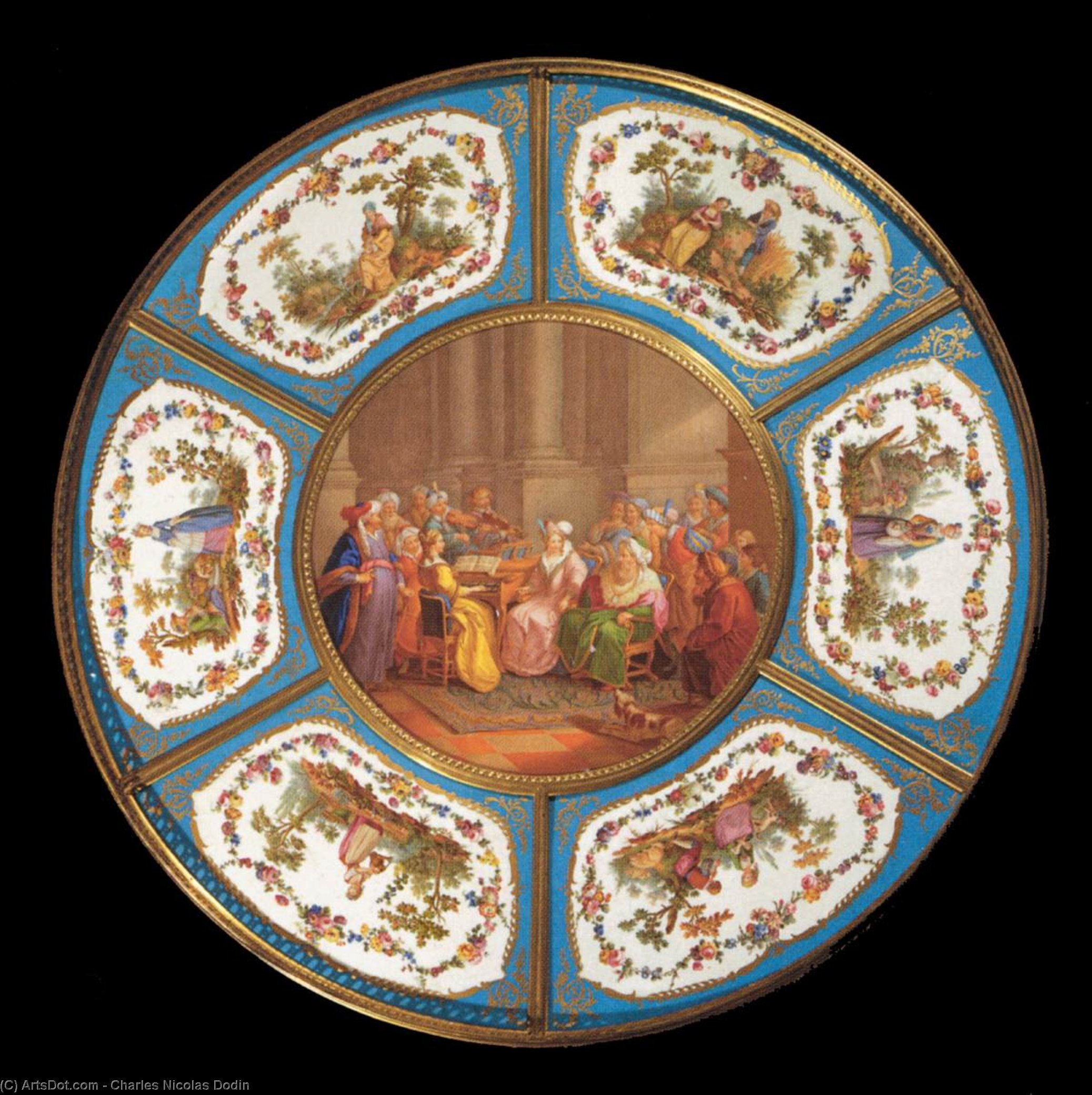 Seven Plaques Mounted On A Pedestal Table — Charles Nicolas Dodin
