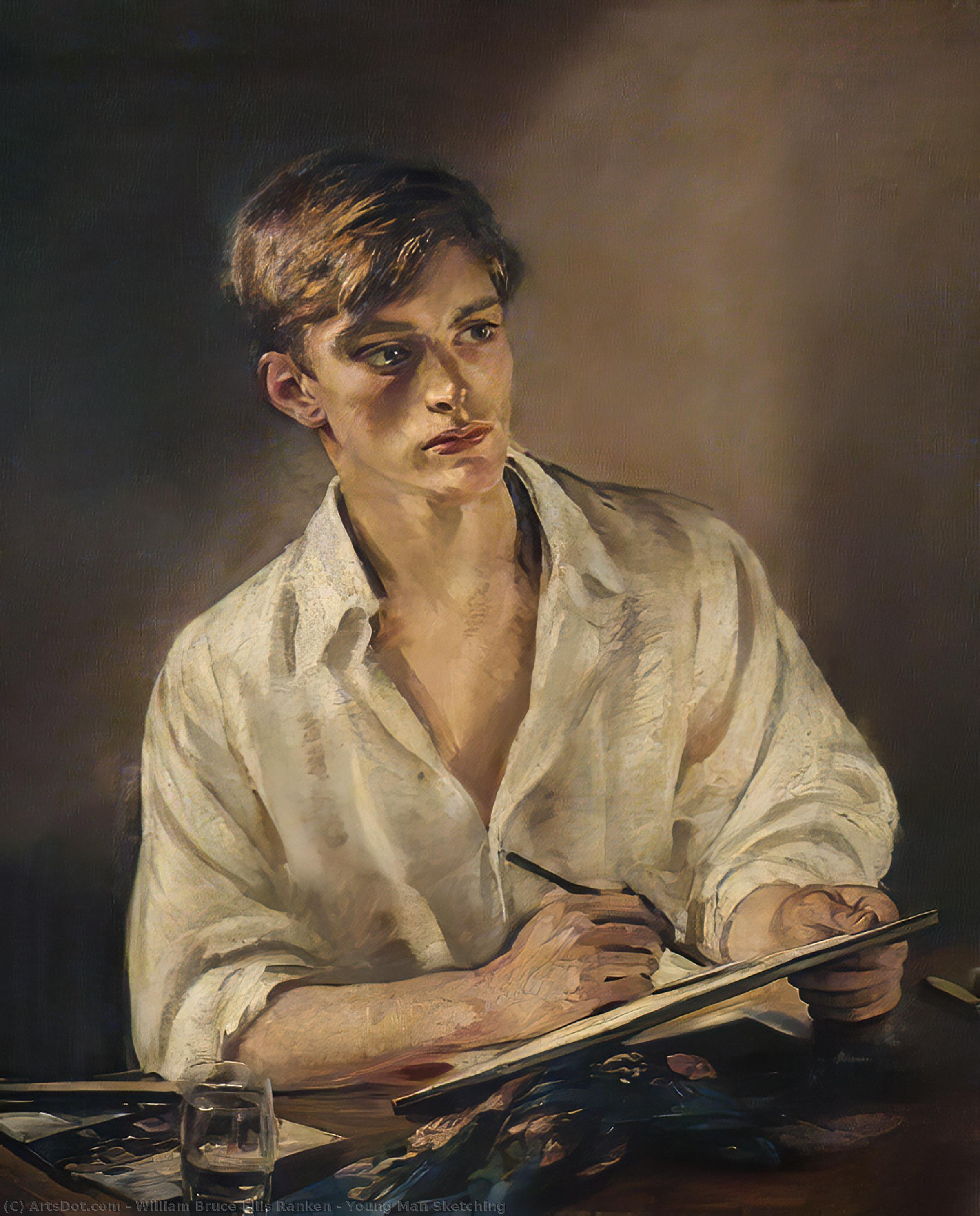 Young Man Sketching — William Bruce Ellis Ranken