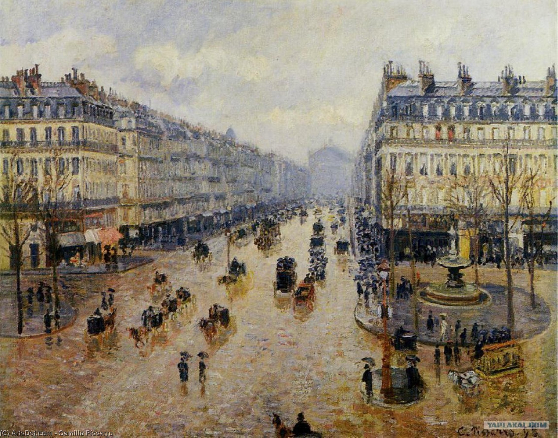 Avenue De L'opera Rain Effect — Camille Pissarro