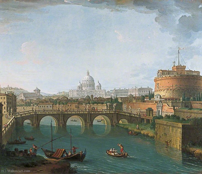 View On The Tiber, Rome — Antonio Joli