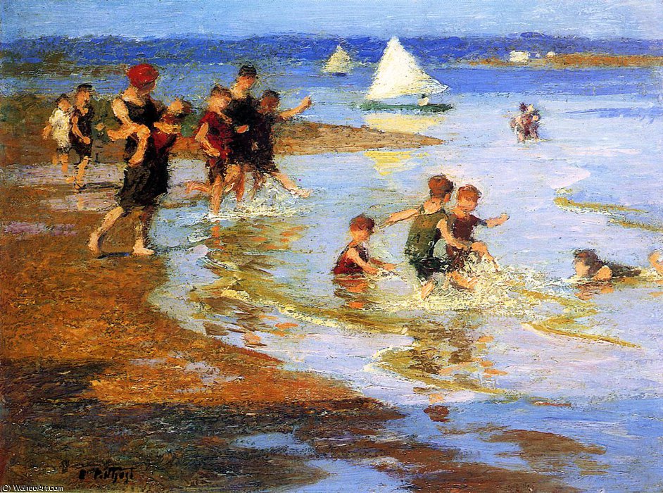 Children At Play On The Beach — Edward Henry Potthast