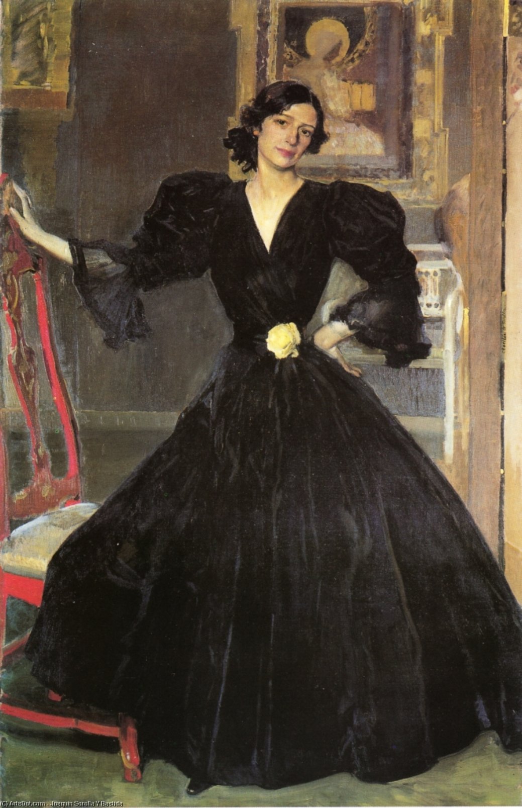 Clotilde In A Black Dress — Joaquín Sorolla Y Bastida