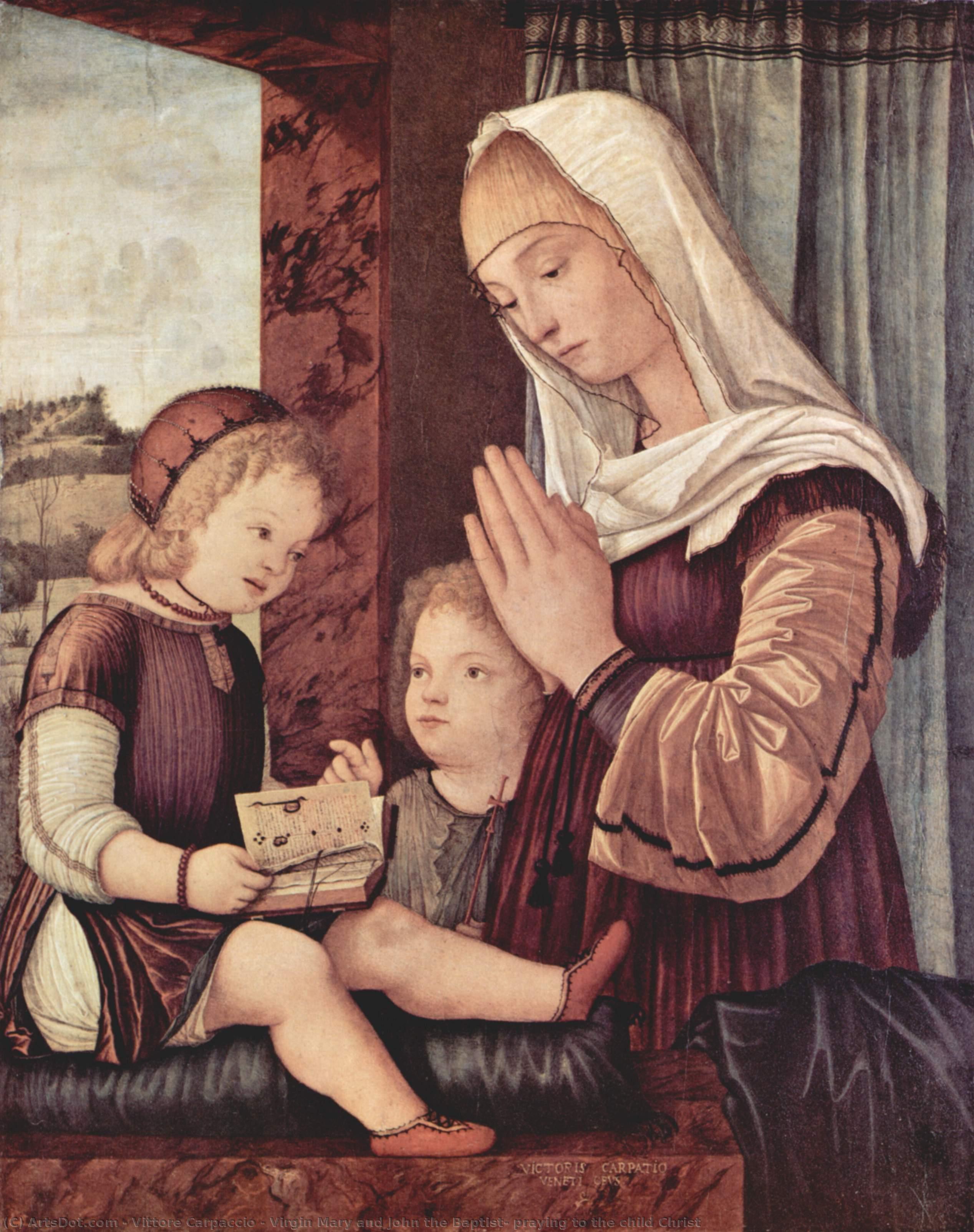 Virgin Mary And John The Baptist, Praying To The Child Christ — Vittore Carpaccio