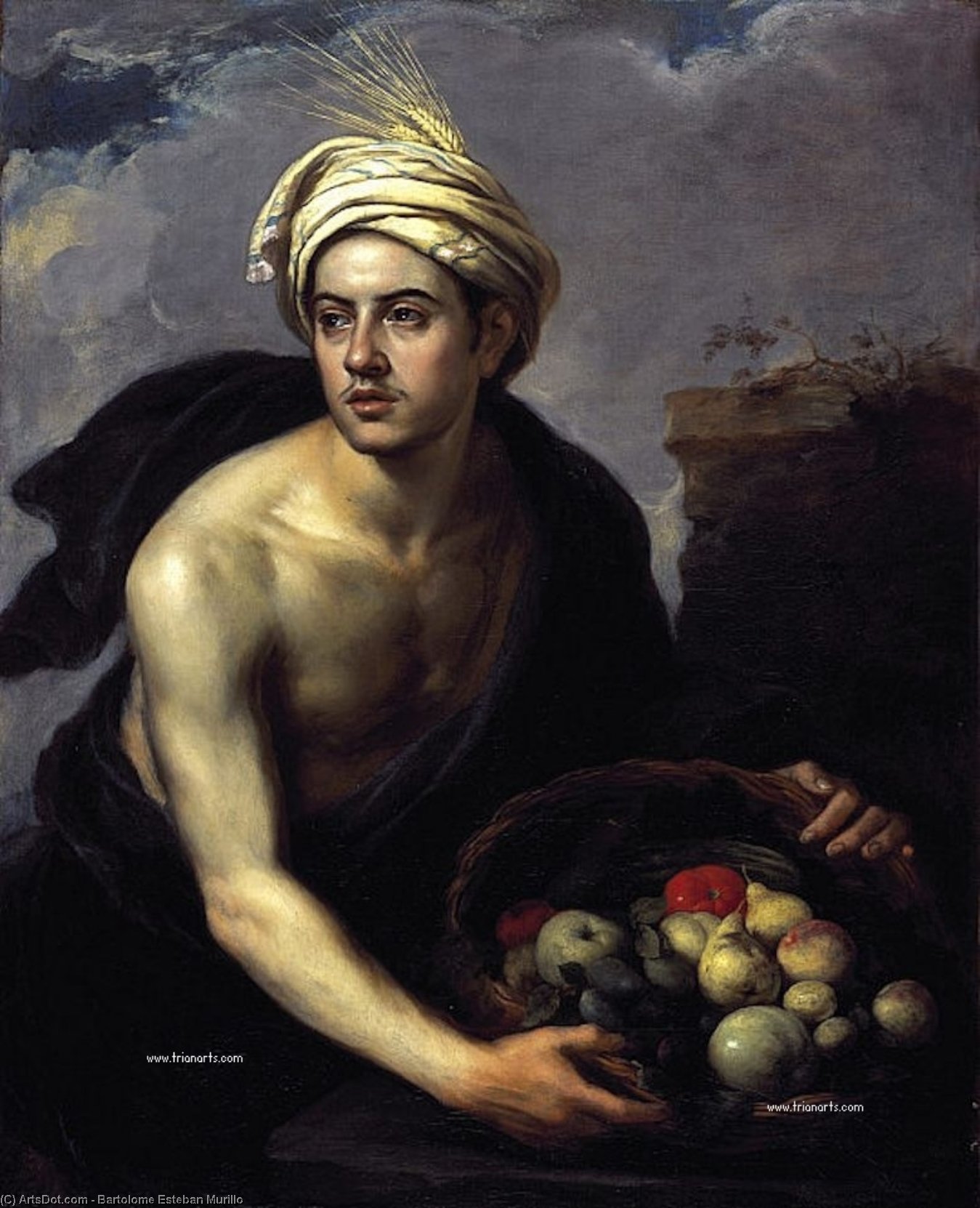 A Young Man With A Basket Of Fruit — Bartolomé Esteban Murillo