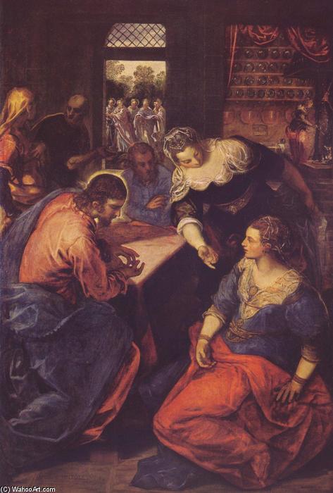 Christ With Mary And Martha — Jacopo Tintoretto