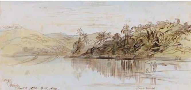 View Over The Lake, Kandy, Ceylon — Edward Lear