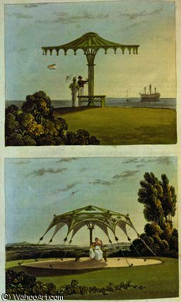 Two Ornate Covered Garden Seats — John Buonarotti Papworth