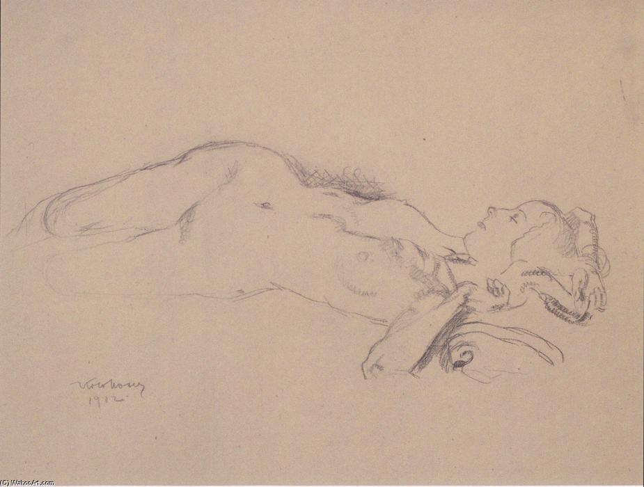Reclining Female Nude (mileva Roller) — Koloman Moser