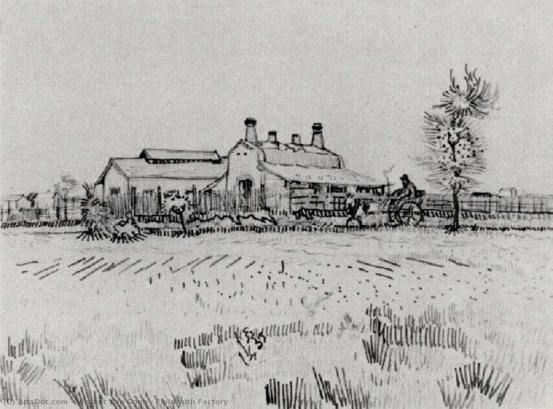 Field With Factory — Vincent Willem Van Gogh