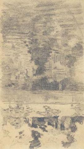 Sketch Of Trees Reflected In Water — Nicholas Roerich