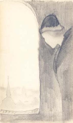 Sketch Of Youth At Window — Nicholas Roerich