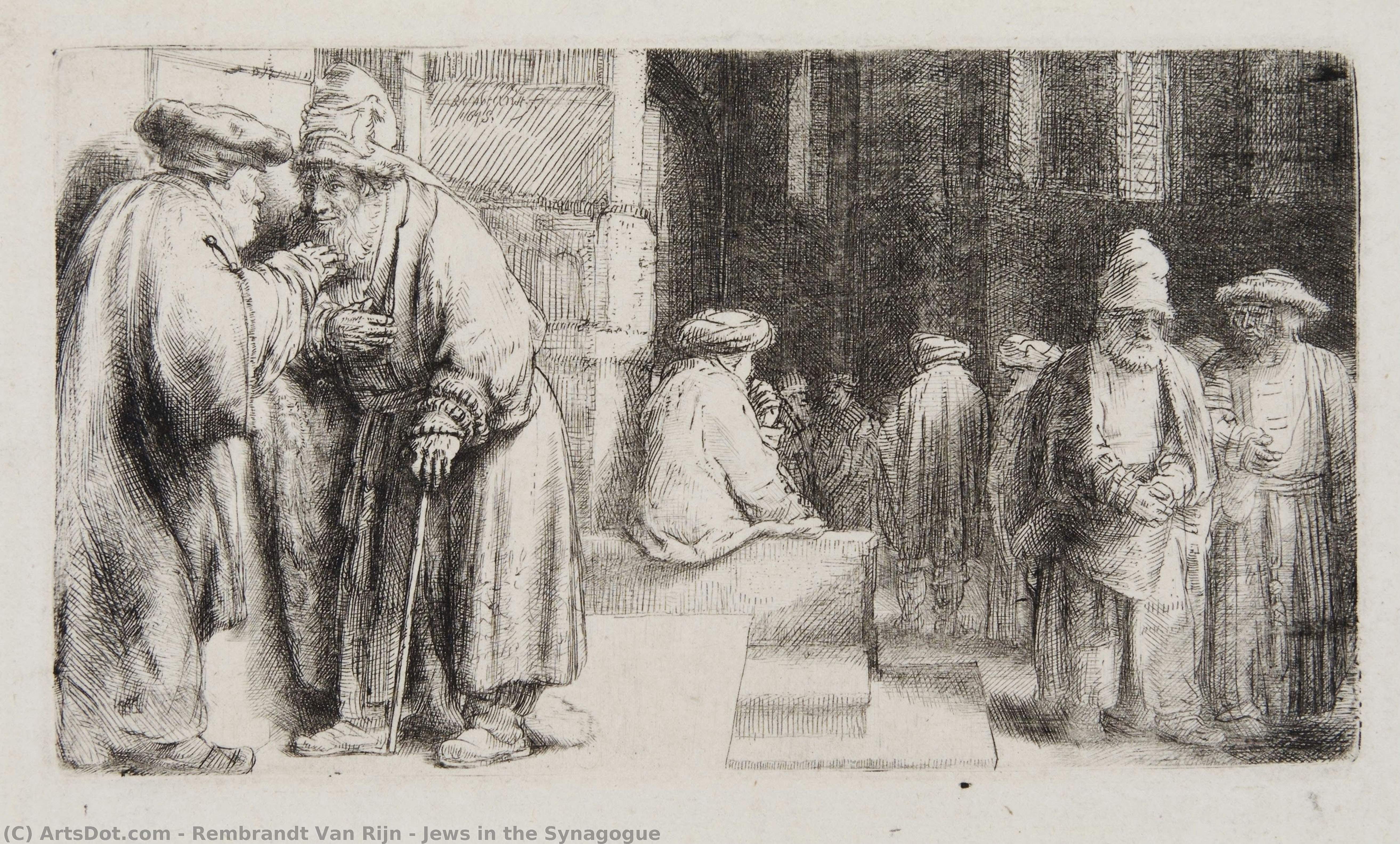 Jews In The Synagogue — Rembrandt Van Rijn