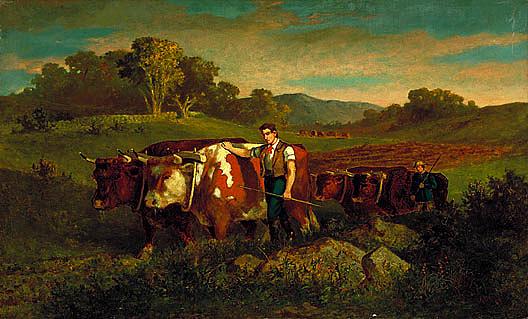 Herdsmen With Cows, (painting) — Edward Mitchell Bannister