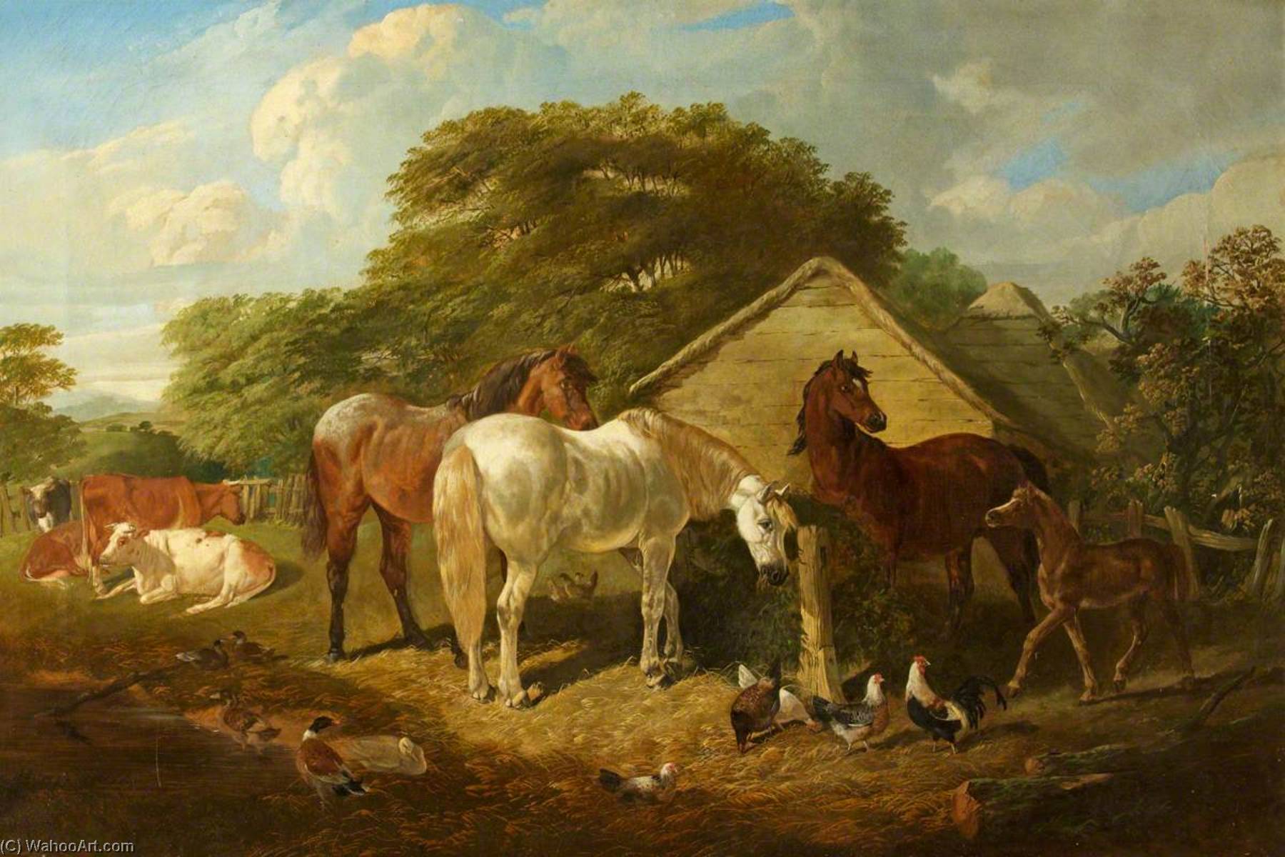 Home Paddock, Cattle And Poultry — John Frederick Herring Ii