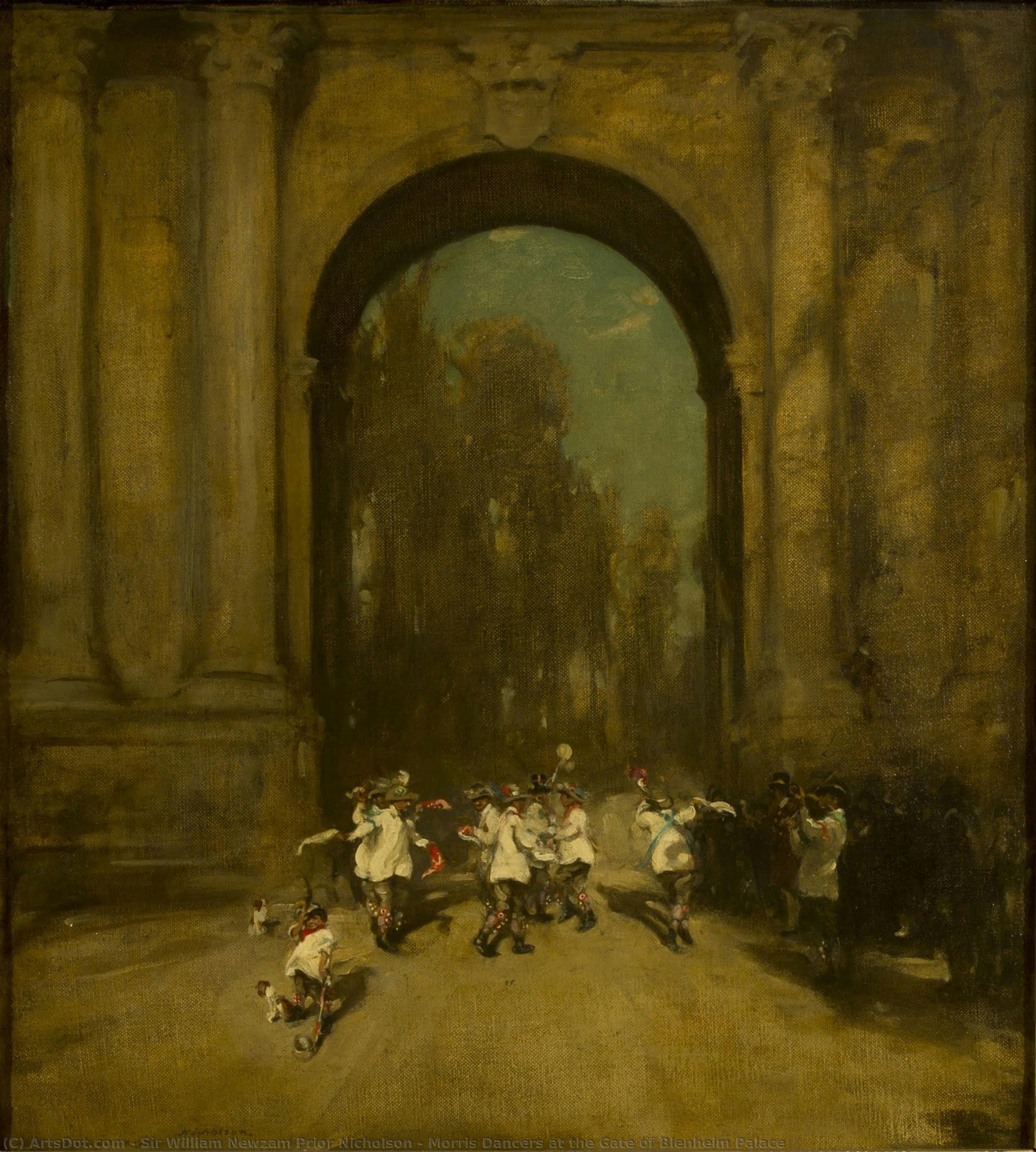 Morris Dancers At The Gate Of Blenheim Palace — Sir William Nicholson