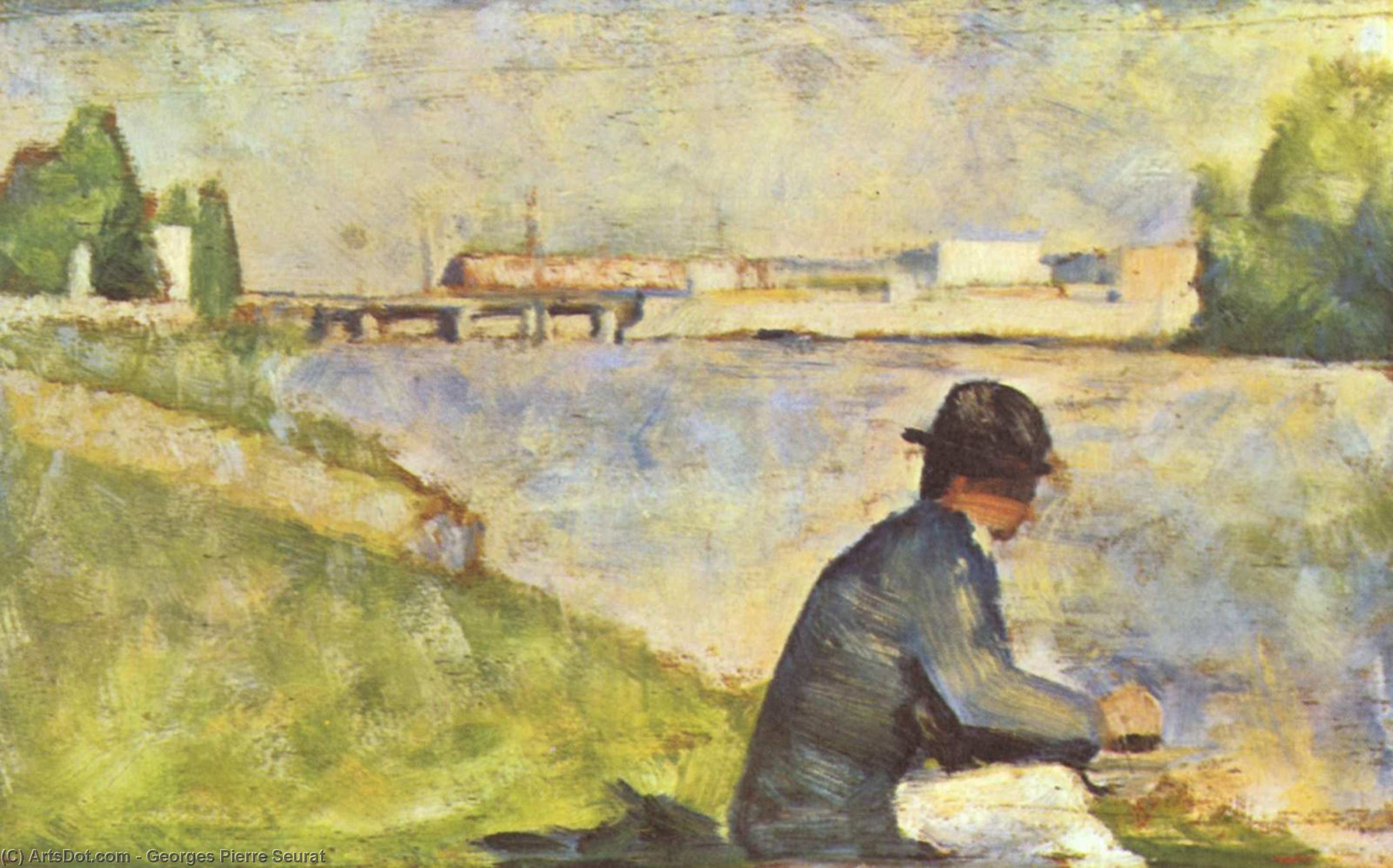 Seated Man. Study For ''bathers At Asnieres'' — Georges Seurat